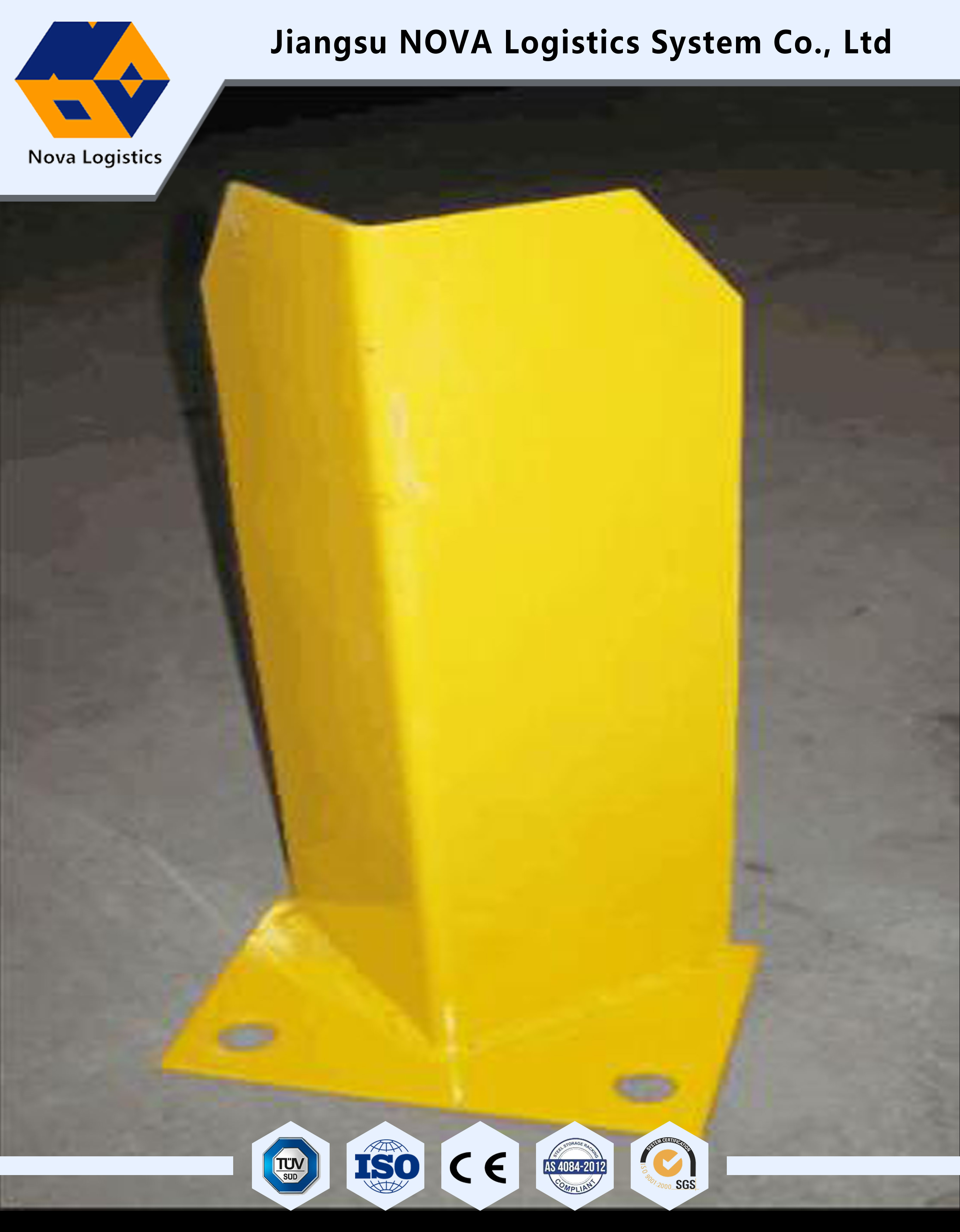 Żółte części zamienne do stojaków Dostosowane metalowe stalowe osłony słupków do regałów wspornikowych